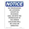 Signmission OSHA Notice Sign, 10" H, 7" W, Rigid Plastic, No Trespassing Or Loitering Except Sign, Portrait OS-NS-P-710-V-14954 - alternate 1